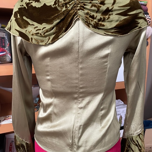 Silk & Burnout Velvet Wrap Top - Picture 2 of 11